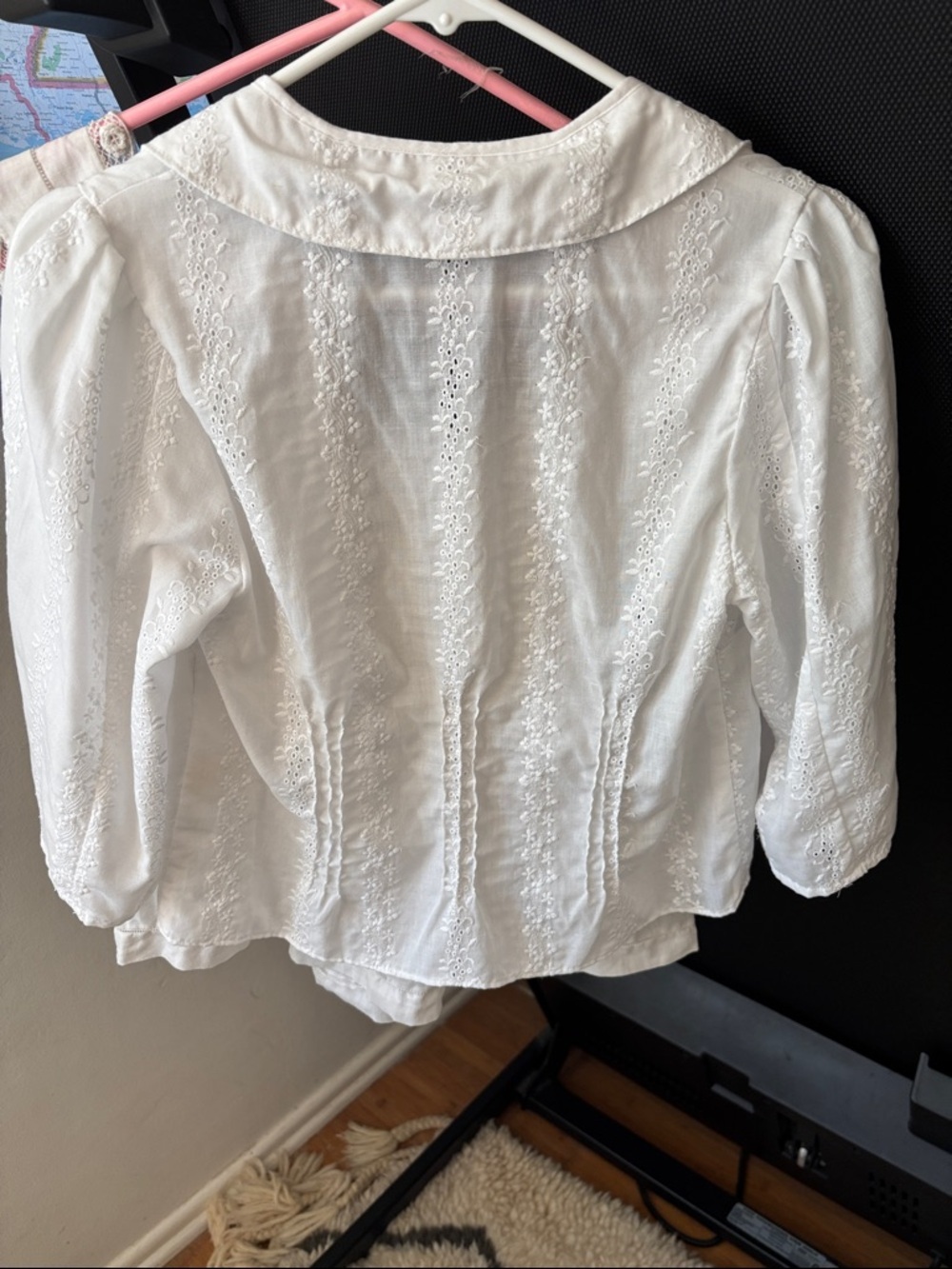 Christy Dawn White Eyelet Button-Front Cotton Blouse - Picture 5 of 16